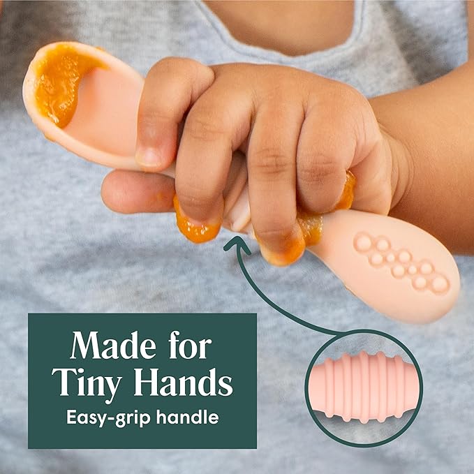 Simka Rose Baby Bowl & Spoon Set, Baby Bowls Suction for Toddler, BPA-Free Silicone Bowls Baby, Baby Bowl & Spoon Dishwasher & Microwave Safe Baby Feeding Supplies (Grey) - Silicone Suction Bowl