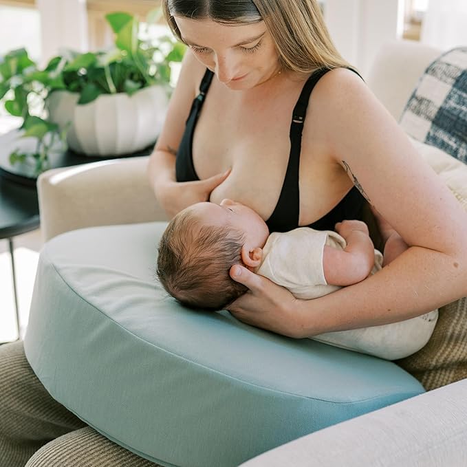 Dr. Brown's Feeding and Nursing Lap Support Pillow with Cover, Premium Memory Foam, Responsive Firm Support, Light Gray