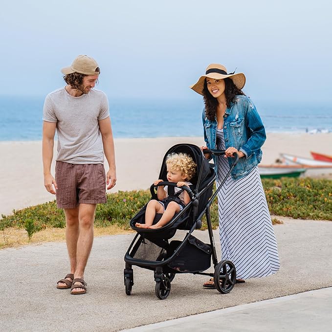 Mompush Wiz 2 in 1 Baby Stroller with Bassinet Mode, Convertible Infant Stroller for Newborn and Toddler with Reversible Seat and Large UPF 50+ Canopy