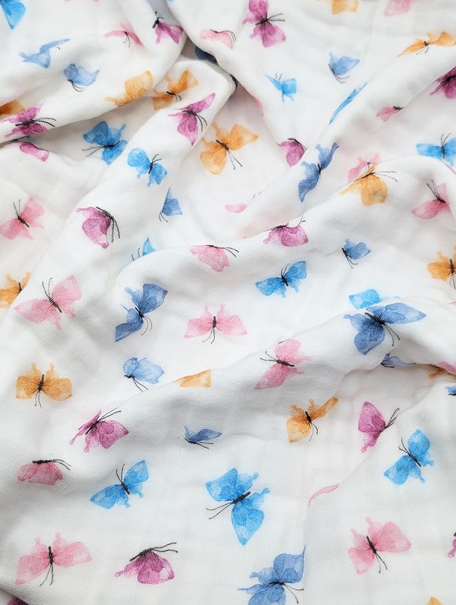 Soft Cotton Baby Blanket, Breathable Lightweight Baby Blanket for Infants Newborn Boys and Girls - Nursery, Crib, Stroller Blanket (Garden)