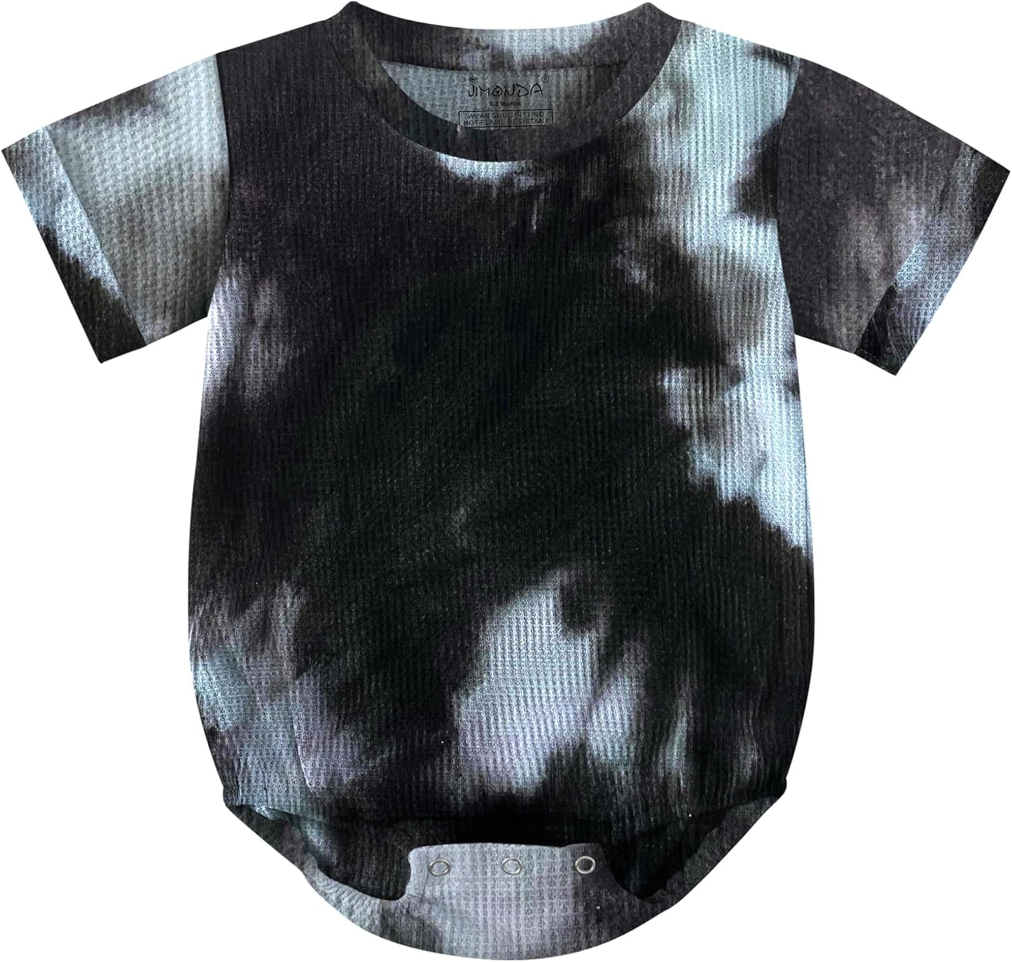 Jimonda Baby Bodysuit Newborn Tie Dye Clothes Infant Waffle One Piece Romper Baby Boys Girls Short Sleeve Jumpsuit Outfits