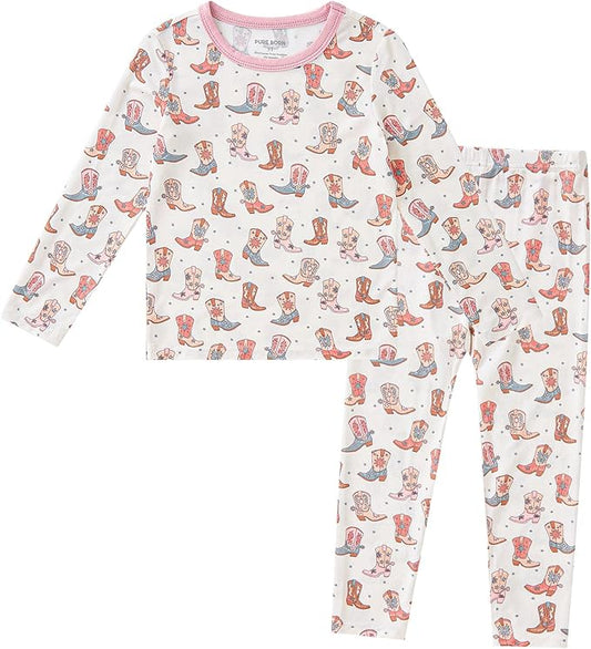 pureborn Baby Toddler Kids Viscose from Bamboo Pajamas Set Pjs 2pcs 18M-8Y