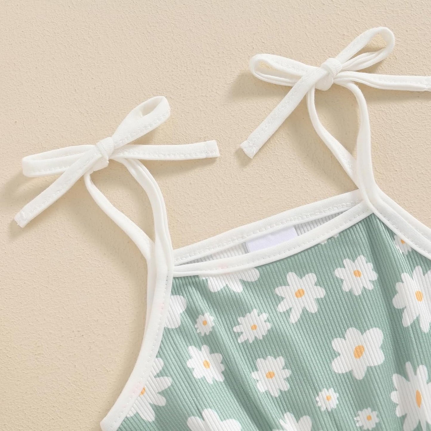 WZTYYDS Toddler Baby Girl Summer Clothes Floral Romper Tie-Up Strap Halter Jumpsuit Infant Summer Sling Playsuit 6M-3T