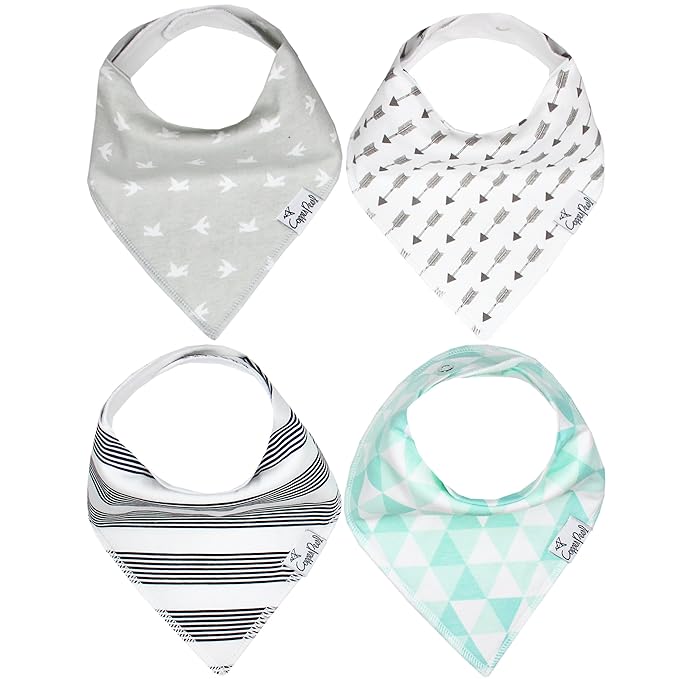 Copper Pearl Baby Bandana Drool Bibs for Drooling and Teething 4 Pack Gift Set for Boys and Girls “Tribe Set