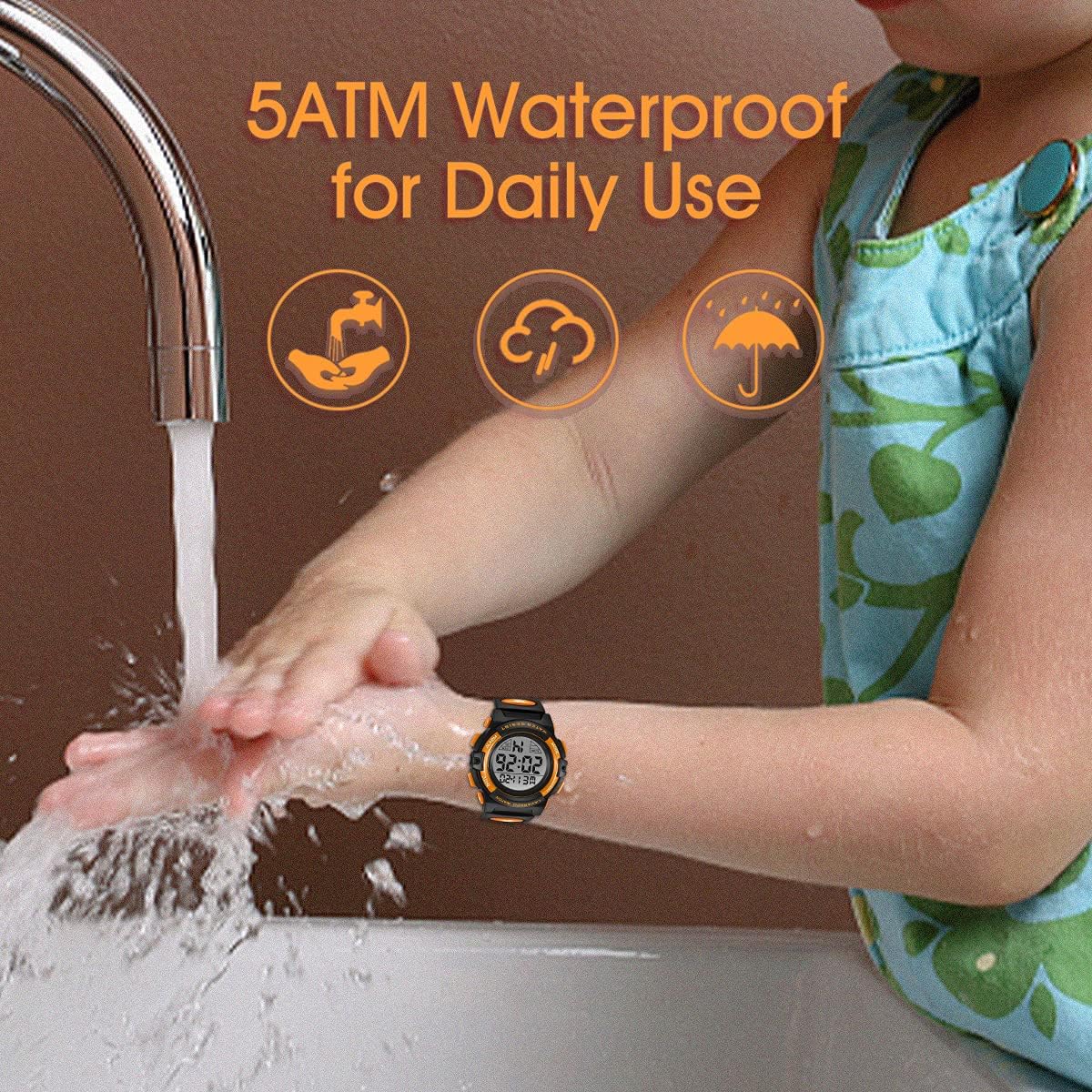 Kids Watch,Boys Watch for 3-15 Year Old Boys,Digital Sport Outdoor Multifunctional Chronograph LED 50 M Waterproof Alarm Calendar Analog Watch for Children with Silicone Band,Kids Gift