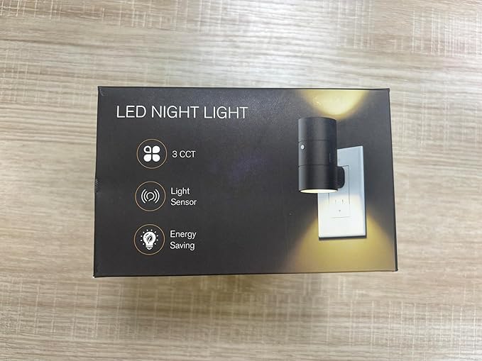 NIORSUN Night Lights Plug into Wall, Dimmable with 3 Color Modes & Auto On/Off Sensor, Ultra-Slim Nightlight for Hallway, Bathroom, Bedroom, Nursery, Kitchen (6 Pack, Black)