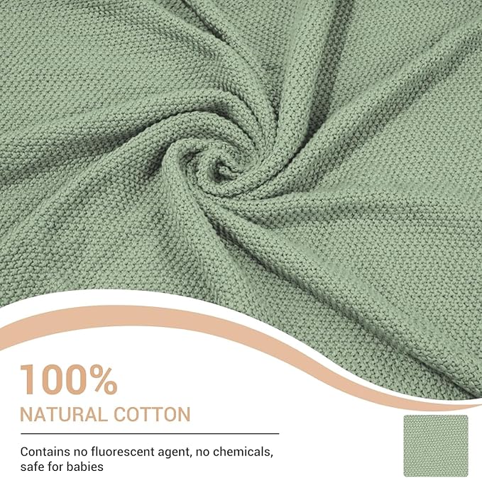 Personalized Baby Blanket, Embroidered Name, 100% Cotton Handmade Custom Blanket, 350GSM Knit Blankets, Newborn Boy Or Girl Baby Gift