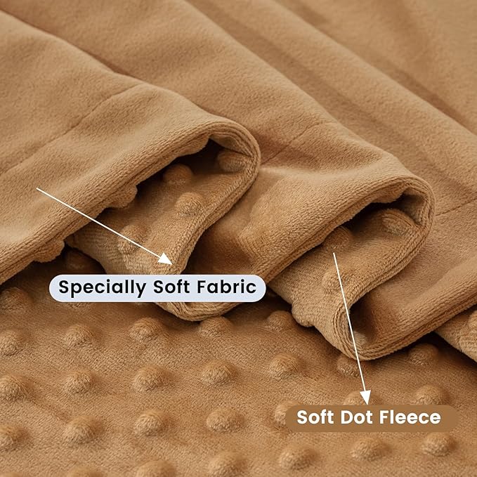 david's kids Micro Fleece Minky Baby Blanket for Boys Girls Neutral with Double Layer and Soothing Raised Dots, 40x50 Inches Breathable and Soft Lightweight Receiving Blanket for Newborns, Biscuit