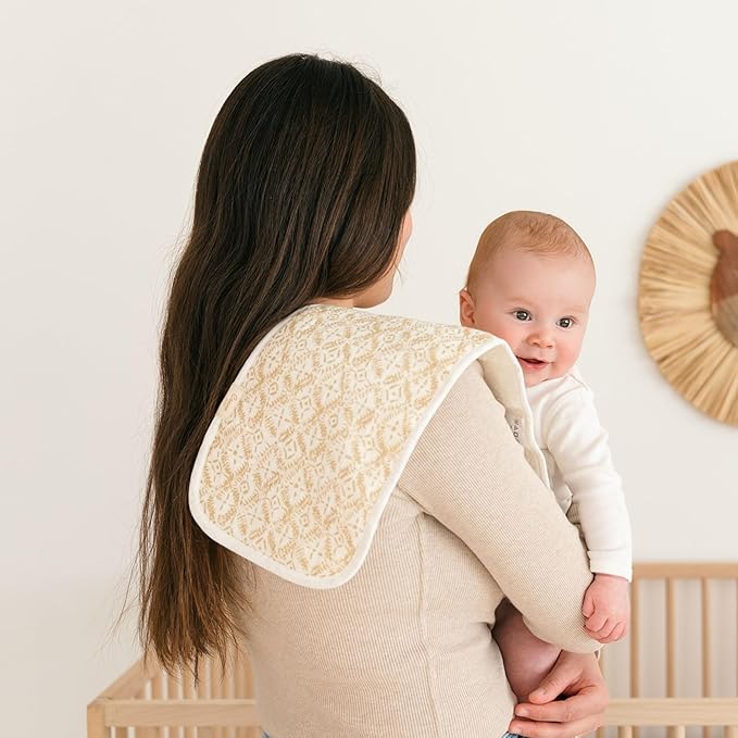 Crane Baby Muslin Baby Burp Cloths Set of 3, Safari Animal Print, 100% Cotton, Absorbent, Lightweight, 7"X20", Baby Newborn Essentials, Safari Baby Stuff