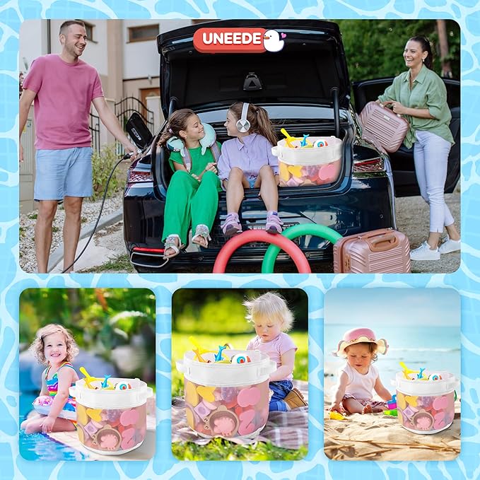 UNEEDE Bath Toy Organizer,4.15 Gallons Bathtub Toy Storage Organizer,Quick Access Bath Toy Holder For Bathtub,Baby Organizer And Storage,Quick Dry Baby Bath Toy Storage For Tub,Mesh Shower Caddy(Pink)