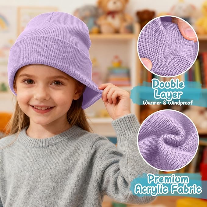 ZOORON Toddler Beanie Baby Kids Beanies Warm Winter Hat Knit Skull Cap for Boys & Girls Soft Children Infant Hat