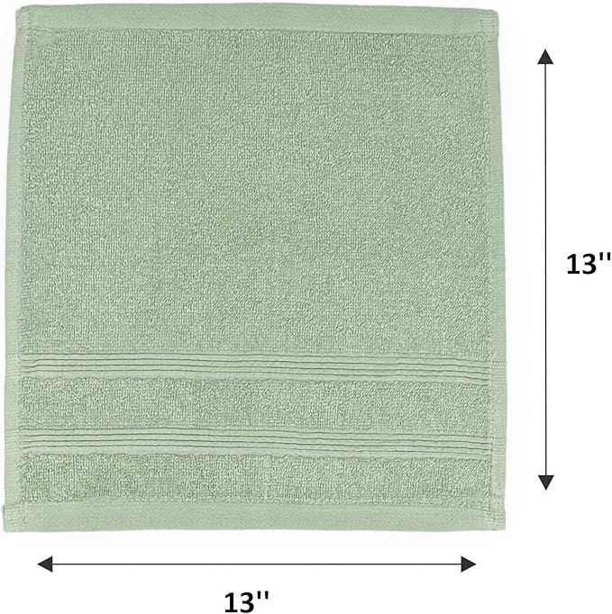 Kaufman - Premium Washcloth Set of 144 (13x13 Inches) 100% Cotton Ring Spun, Highly Absorbent, Durable and Ultra Soft Feel Wash Cloths Essential for Bathroom, Spa, Gym, and Face Towel (144PK)