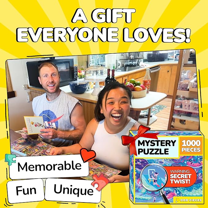 Odd Pieces Jigsaw Puzzles 1000 Pieces with Storytelling Comics, Secret Ending, Puzzle for Mystery Adults & Kids - 19.7'' x 27.6'' Frameable Magic Puzzle Art (Beyond The Kelp)