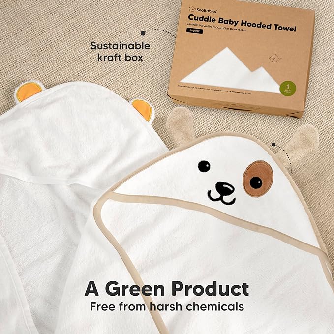 KeaBabies Hooded Baby Towel for Newborn - Viscose Derived from Bamboo Large Baby Bath Towels with Hood for Boys, Girls, Toddler, Extra Absorbent & Soft Newborn Bath Essentials (Unicorn, Regular)
