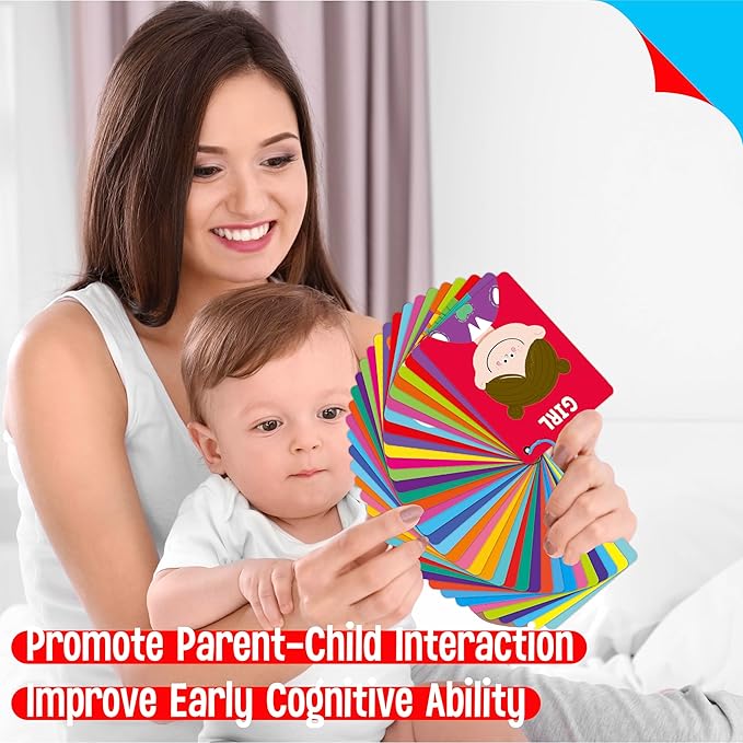 SpriteGru Alphabet Flash Cards, 52 Double Sided Cards, Uppercase & Lowercase Letter Cards, Letters and Sight Words Learning Cards for Preschool and Toddlers Learning