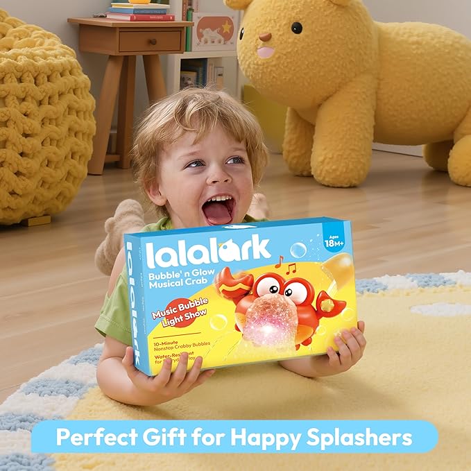 Baby Bath Toys for Toddlers 2-4, Crab Bubble Machine with Music, LED Lights, Light Up Bath Toys for Kids, Automatic Bubble Maker for Bathtub, Boys & Girls Gifts for Christmas