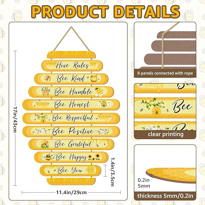 Room Decorations For Girls Boys, Kids Room Decor, Inspirational Wall Decor, Little Kids Bedroom Decor,Nursery Wall Deco (Honeycomb)