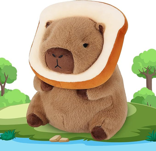 Achwishap Capybara Plush,Cute Plushies Capybara Stuffed Animal,Soft Capybara Plush Toys,Kawaii Plush Stuffed Toys with Wearable Bread Plushies Gifts for Kids Adults Birthday(Capybara Bread,12”)