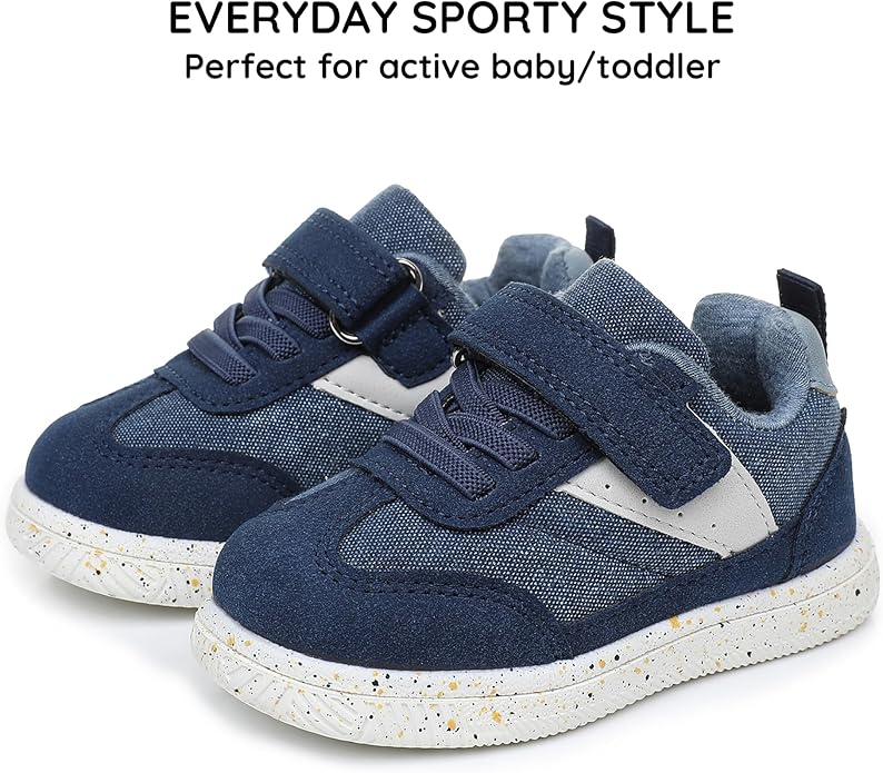 Apakowa First Walker Sneakers Shoes for Infant Baby Toddler Boys and Girls – Wide Toe Box Baby Shoes Soft Sole All Season Size 6 9 12 18 24 Months