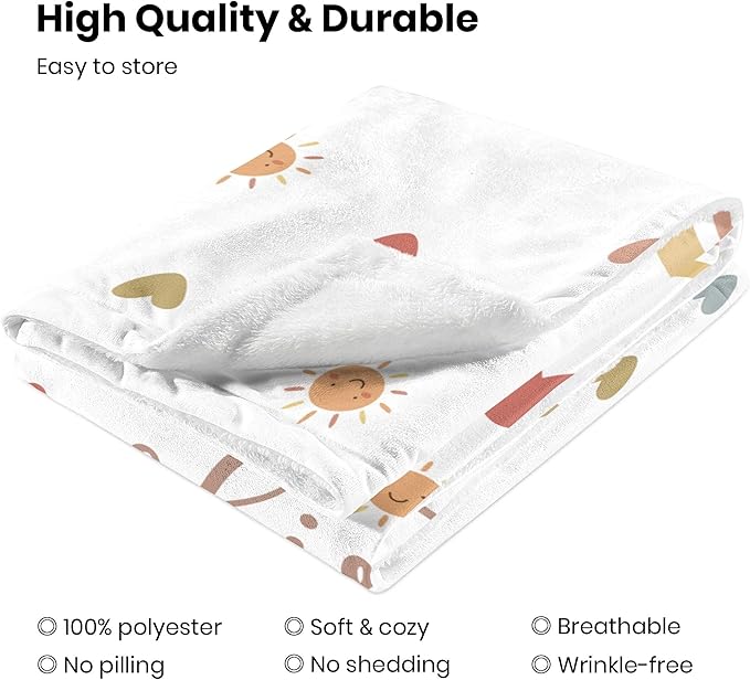 Personalized Baby Girl Blankets with Name, Custom Boho Rainbow Swaddle Blanket for Girls, Customize Newborn Shower Gifts for Baby Girl, Christmas Birthday Expecting Mom Gifts