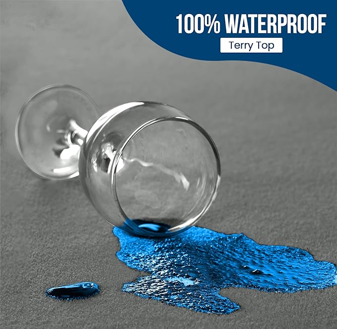 Utopia Bedding Waterproof Mattress Protector Full Size, Premium Terry Mattress Cover 200 GSM, Breathable, Fitted Style with Stretchable Pockets (Gray)