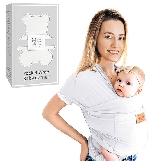 Baby Wraps Carrier Newborn to Toddler – Soft, Hands-Free & Stretchy – Cotton – Ergonomic, Breathable, Machine Washable – Newborn Baby Sling Carrier – Adjustable Fit (8-35 lbs)