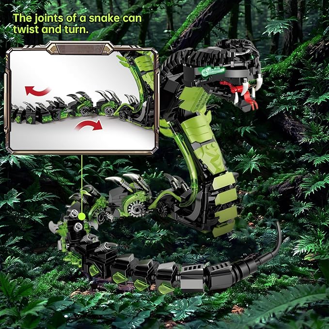 Mechanical Snake Building Blocks Set Creative Model Toys Set for Adults and Kids