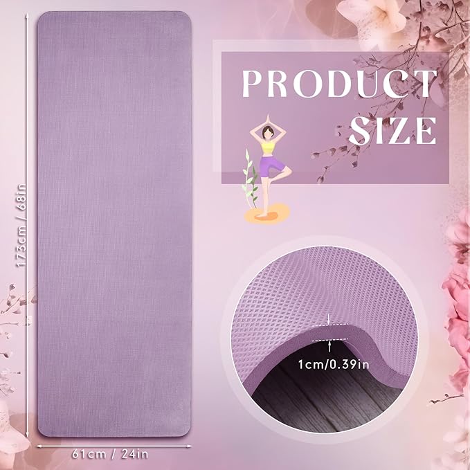 Timgle 6 Pcs 10mm Thick Yoga Mat Bulk, 68 x 24 Inches, Anti-Slip Tear-Resistant Exercise Mat for Adult Fitness, Stretching, Workout and Studio