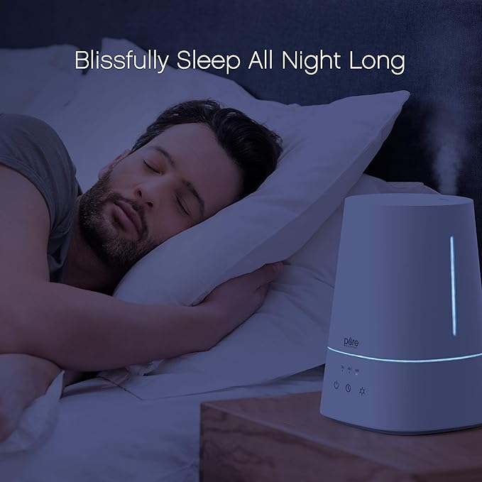 Pure Enrichment HUME Max - Easy Top-Fill Ultrasonic Cool Mist Humidifier, 3.7-L (1 Gallon) Water Tank, 3 Mist Settings, & Auto Shut-Off Timer - Ideal for Large Bedrooms, Nurseries & Dry Areas (White)