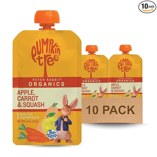 Pumpkin Tree Peter Rabbit Organics Apple, Carrot and Squash Puree, 4.4 Ounce (Pack of 10)