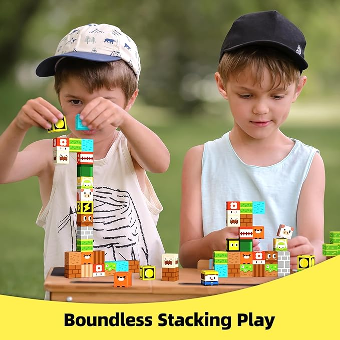 GobiDex Magnetic Blocks Kids Building Toys for Boys Girls 3+, Game-Based Build MagWonder with Magnet Construction Toys, Upgraded STEM Sensory Gift for Birthday (1 inch)