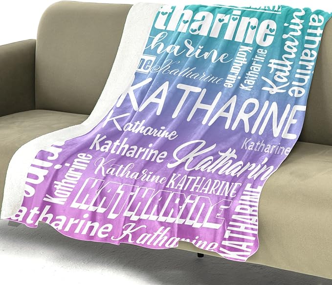 Personalized Blankets with Name Custom Blanket for Adult Kids Baby Customized Blanket Monogrammed Blankets Gifts for Women Men Girls Boys
