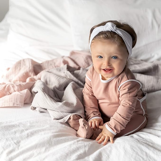 Ely's & Co. Cotton Muslin Swaddle Blanket 1-Pack for Baby Girl — 100% Cotton Muslin Extra-Large Swaddle Blankets (47” x 47”) Rosewater Pink