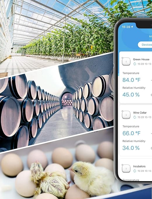 Govee WiFi Thermometer Hygrometer H5179, Smart Humidity Temperature Sensor with App Notification Alert, 2 Years Data Storage Export, Remote Monitor for Room Greenhouse （Only Support 2.4G Wi-Fi）