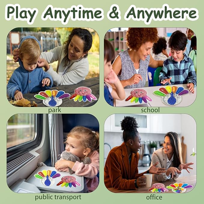 Color Sorting Sensory Toys, Fine Motor Skills Toys for Toddlers, Montessori Toy Preschool Learning Activitie, Sensory Activity Toy for Kids 3+ & Adults Octopus and Peacock