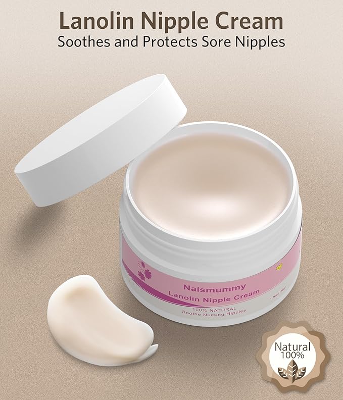 Breastfeeding Essentials Kit for Nursing Moms - Pads, Cover, Nipple Cream 50g, Breastmilk Storage Bag, Hot and Cold Breast Therapy Packs, 55 Piece Gift Set