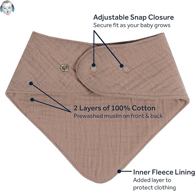 Gerber unisex-baby Muslin Bandana Bibs