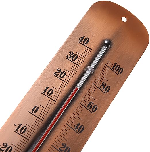 12.2 Large Numbers Premium Steel Outdoor/Indoor Thermometer Waterproof Vintage Style Decorative