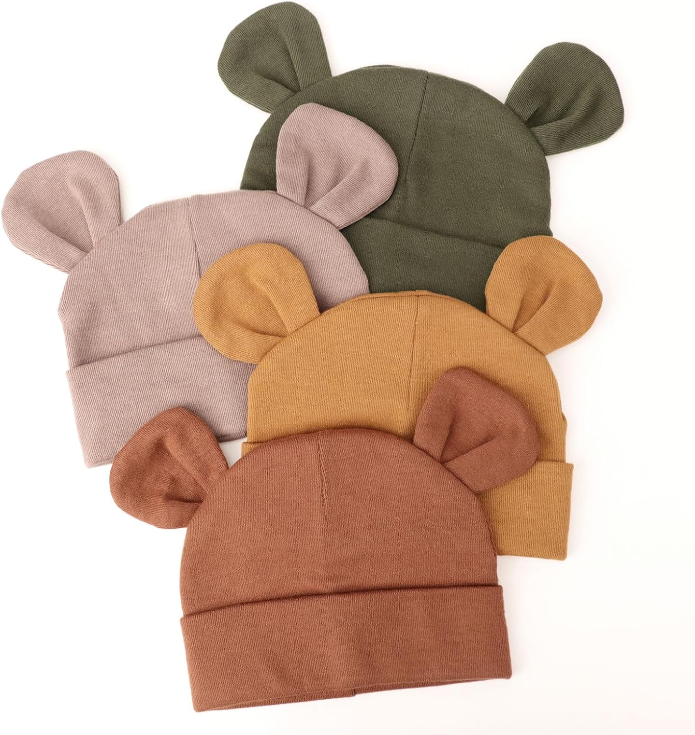 DRESHOW BQUBO 4 Pieces Baby Beanie Newborn Toddler Soft Cute Knit Hat Hospital Hats for Baby Boys Infant Cap Beanies