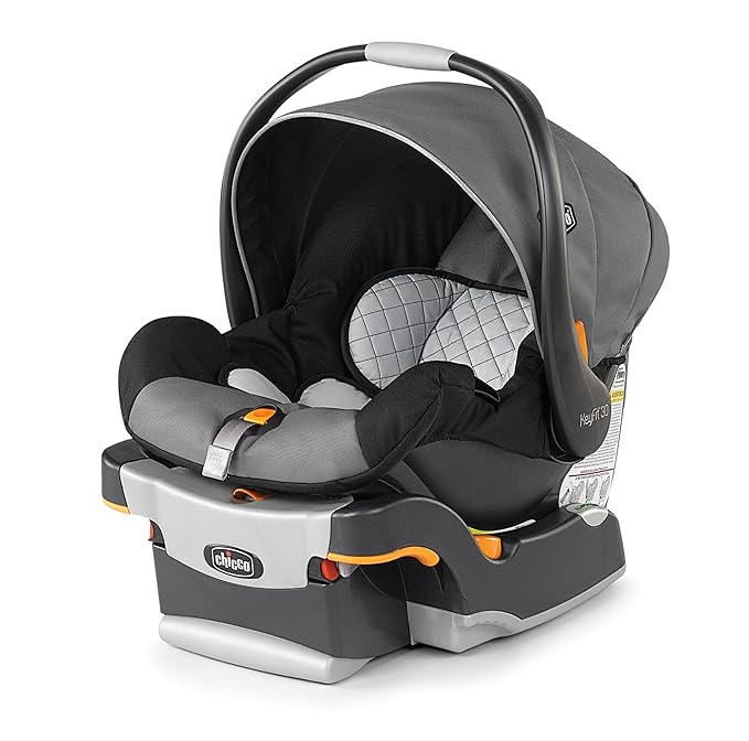 Chicco KeyFit 30 Infant Car Seat and Base, Rear-Facing Seat for Infants 4-30 lbs., Infant Head and Body Support, Compatible with Chicco Strollers, Baby Travel Gear | Orion/Grey