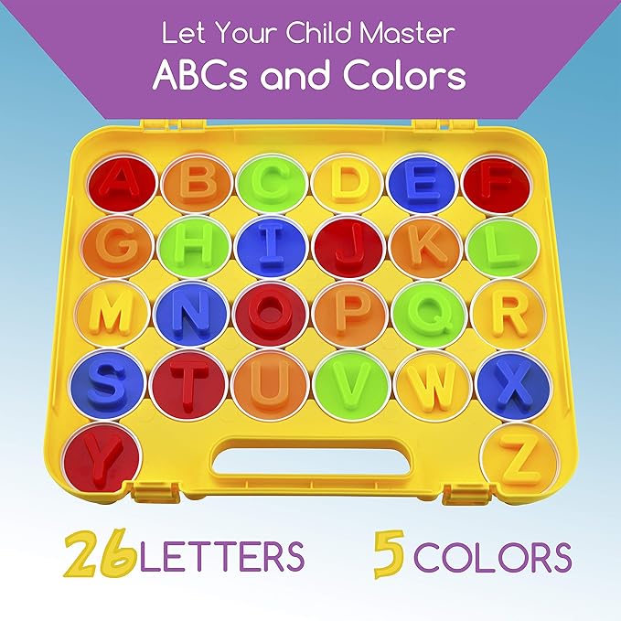 Play Brainy Montessori Alphabet Matching Eggs, 26 Pc. ABC Letter Set, Educational Early Learning Toys and Shape Recognition Sorter Puzzle for Toddlers and Preschool Students, Easter Gift
