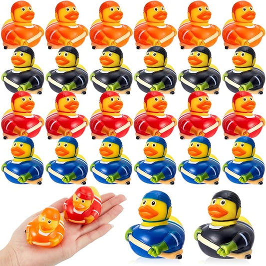 Deekin 50 Pcs Rubber Duck 2 Inch Bulk Sport Party Favors for Birthday Party Decorations Club Player Gift (Hockey Player)