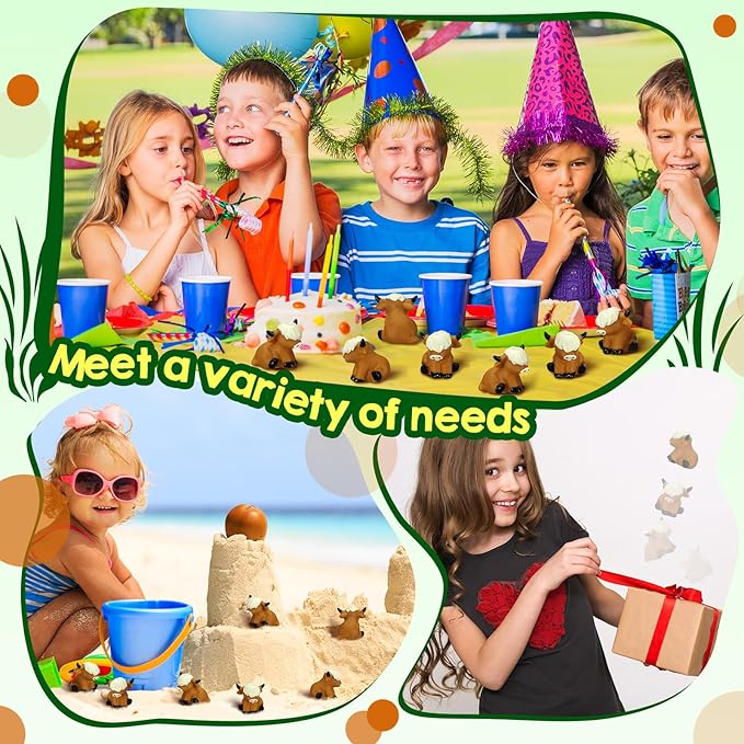 30 Pcs Highland Cow Floating Decorations Bath Rubber Water Squirting Highland Cow Squeaky Figurines Bulk Figurine Statues Decor for Spring Summer Birthday Party