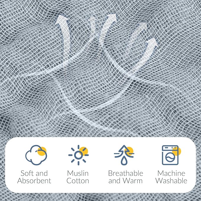 VitalCozy 8 Pcs Baby Muslin Hooded Bath Towels and Washcloths, 32 x 32 Inch Muslin Hooded Baby Towels Absorbent Blankets for Gift Newborn Infant Shower (Pastel Color)