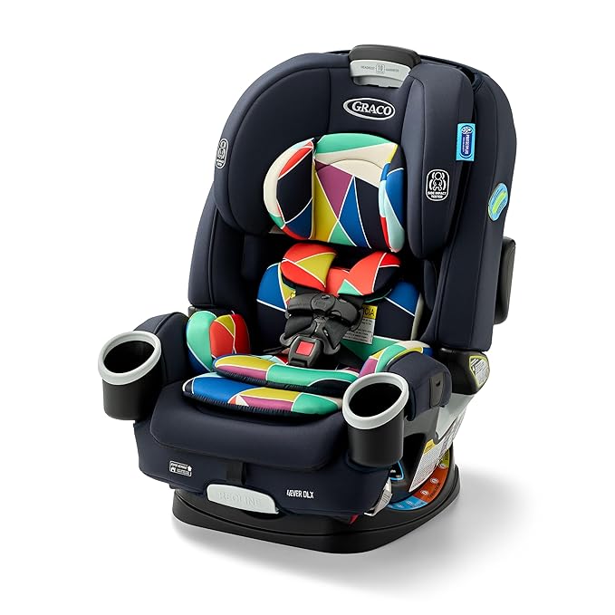 Graco 4Ever DLX 4-in-1 Car Seat, Infant to Toddler Car Seat, with 10 Years of Use, Rear-Facing, Forward-Facing, Highback and Backless Booster Seat, Geo Pop