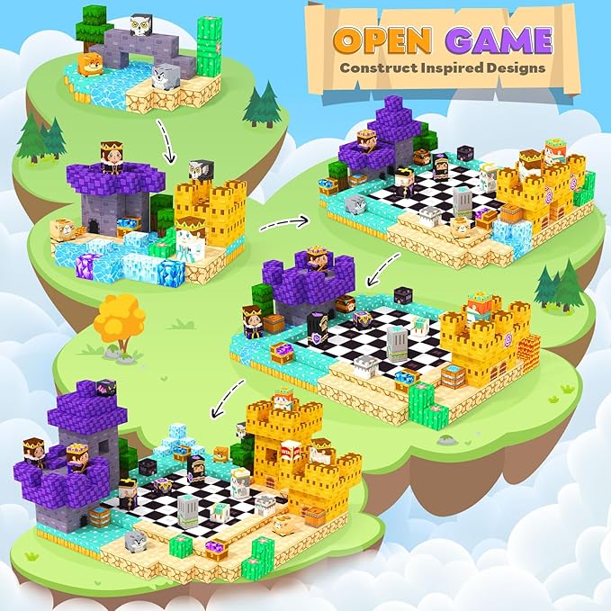 Magnetic Blocks Board Games Chess Set, Magnetic Tiles Building Blocks Kids Classroom Must Haves Montessori Education Sensory Magnet Cubes Toys, Toddler Birthday Gift for 3+ Year Old Boys Girls.