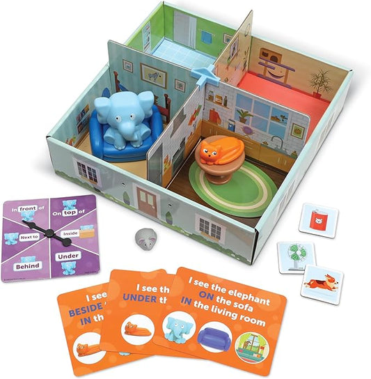 Learning Resources Elephant in the Room Positional Word Activity Set - Educational Games for Kids Ages 4+, Speech Therapy Tools