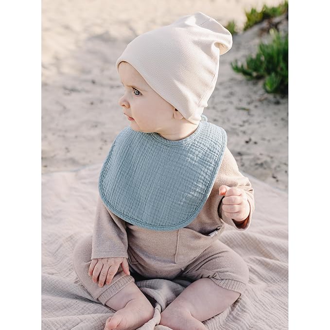 Konssy Muslin Baby Bibs 8 Pack Baby Bandana Drool Bibs Cotton for Unisex Boys and Girls, Soft Absorbent Set for Teething and Drooling