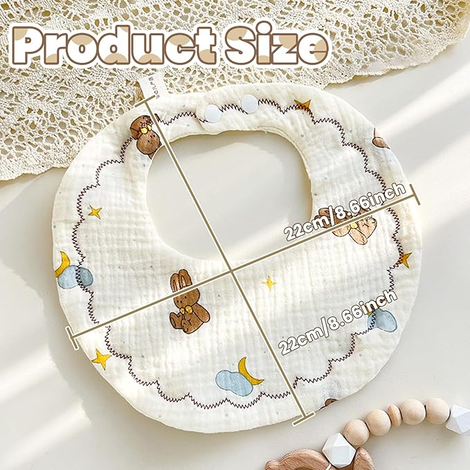 Baby Bibs Muslin Bibs 8 Pack for Drooling and Teething for Unisex Girls Boys