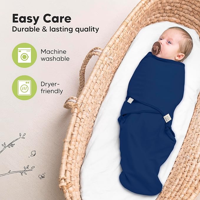 3-Pack Organic Baby Swaddle Sleep Sacks - Swaddles for Newborns, Infant 0-3 Months, Baby Girls, Boys, Soft & Snug Newborn Sleep Sack, Nursery Swaddling Blankets (Frost)